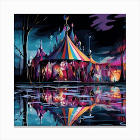 Circus Tent At Night Canvas Print