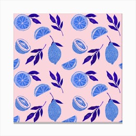 Blue Lemons Canvas Print