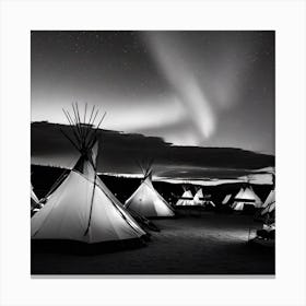 Teepees At Night 8 Canvas Print