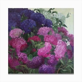 Hydrangeas In The Garden Canvas Print