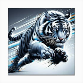 White Tiger Running 1 Canvas Print