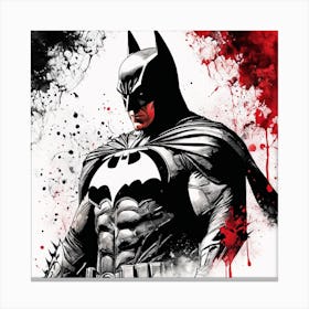 Batman Portrait Ink Painting (26) Canvas Print