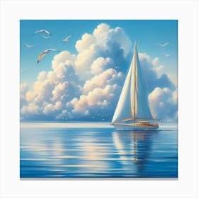 Sailboat On The Sea Canvas Print