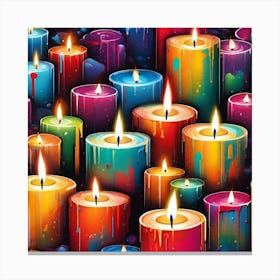 Colorful Candles Canvas Print