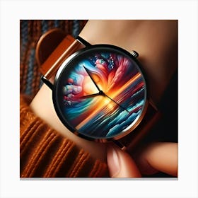 A Portrait Of A Woman S Watch As Abstract Art Canvas Print