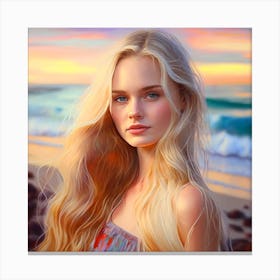 Portrait Of A Beautiful Girl Canvas Print
