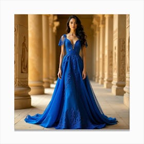 Blue Evening Gown 1 Canvas Print