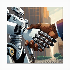 Firefly A Real Man Shaking Hand With A Robot 61525 Canvas Print