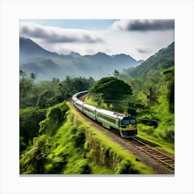 Train Landscape Transportation Mountain Travel Nature Road Railway Railroad Tree Transport (2) Canvas Print