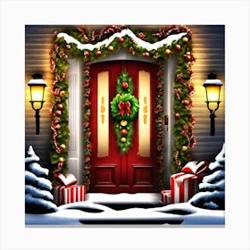 Christmas Door 42 Canvas Print