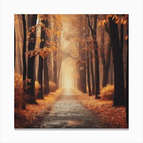 Autumn Forest Path Canvas Print