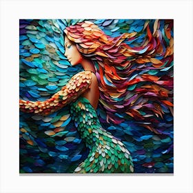 Maraclemente 3d Mosaic Mermaid Vibrant Metallic Colors Beautifu 1edacfaa 504f 4638 9adf 0ed080aa4dbf Canvas Print