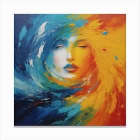 the wheel of life, procreation of Woman'S Face Canvas Print