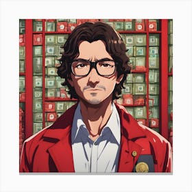 Professor Money Heist Fan Art (Netflix) Canvas Print