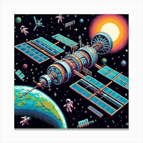 8-bit space station 2 Canvas Print