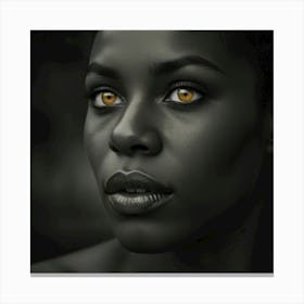 Natural Beauty Black Woman With Amber Eyes 1 Canvas Print