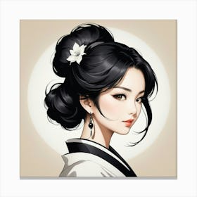 Geisha Girl Ar1 Canvas Print