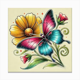 Tattoo Butterfly 2 Canvas Print