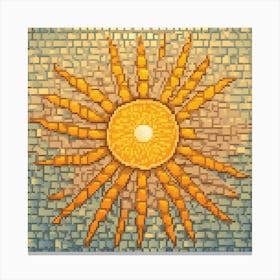 Mosaic Sun A Sun Created From A Mosaic Of Small Tiles 24 Canvas Print