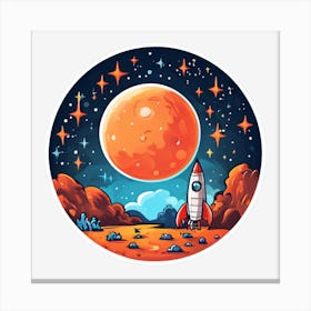 Rocket In Space Canvas Print