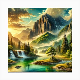 Sunset In The Mountains Canvas Print