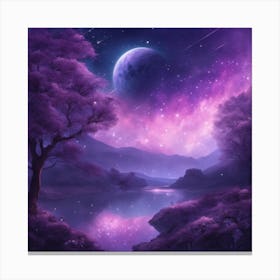 Purple Night Sky Canvas Print