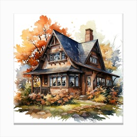 Watercolor House Canvas Print