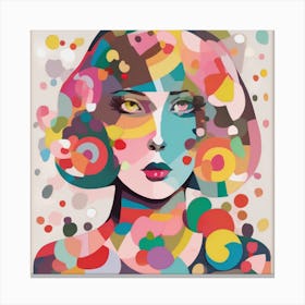 Woman With Colorful Hair Art Print Canvas Print