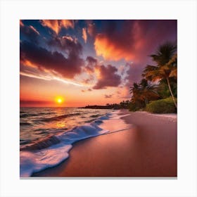 Sunset On The Beach 464 Canvas Print