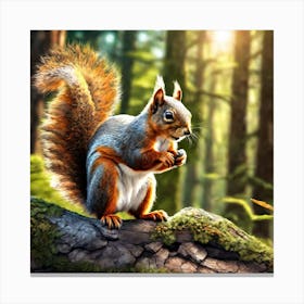 Squirrel In The Forest 89 Canvas Print