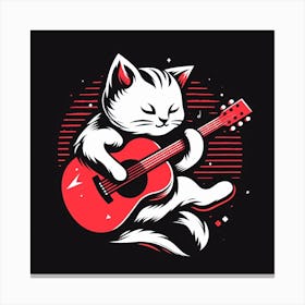 Cat Playing Guitar 3 Canvas Print