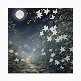 Moonlight In The Garden Canvas Print