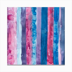 Blue And Pink Stripes Canvas Print