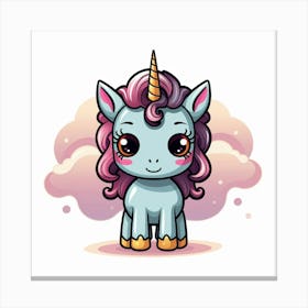 Unicorn With Rainbow Mane 9 Canvas Print