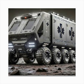 Mars Dominion Mobile Medical Unit Midnight Silver Canvas Print