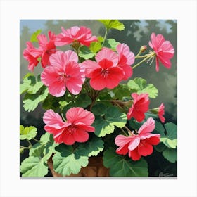 Geranium Tree Art Print 2 Canvas Print