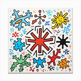 'Snowflakes' Abstract Christmas Canvas Print