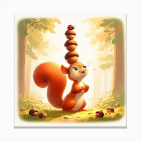 Squirrel In The Forest Canvas Print