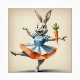 Rabbit In A Dress Canvas Print