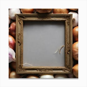 Empty Frame With Onions Canvas Print