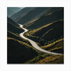 A Dramatic Mountain Pass With Winding Roads And A Breathtaking View Of The Valley Below 2 Canvas Print