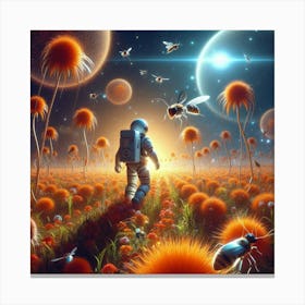 Aliens And Bees Canvas Print