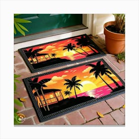 Sunset Doormat Canvas Print