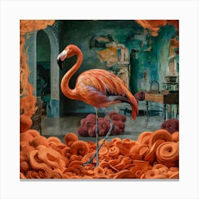 Flamingo Dreams A Surreal Tribute to Van Gogh's Golden Style 4 Canvas Print