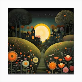 Moonlight In The Garden Canvas Print