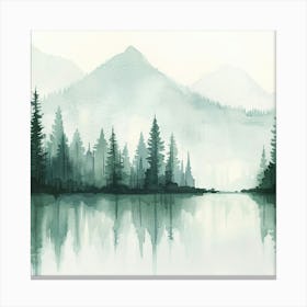 Watercolor Landscape Painting Canvas Print