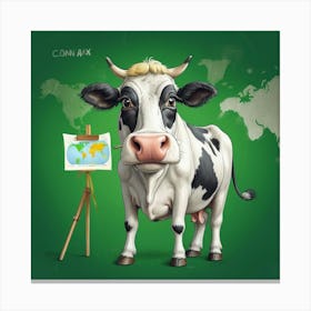 Cow In The World Canvas Print