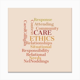 Care Ethics Word Cloud Canvas Print