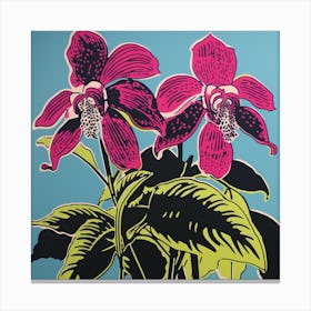 Monkey Orchid 1 Pop Art Illustration Square Canvas Print