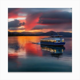 Sunset On A Boat 8 Canvas Print